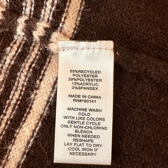 Women's Medium 89 & Madison NWT Chocolate Fudge Stripe long Knit Sweater - Picture 3 of 5